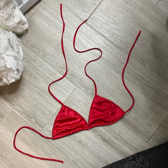 Red Adjustable Triangle Bikini Basic Rave Top - BodyZone Apparel - Picture 12 of 12